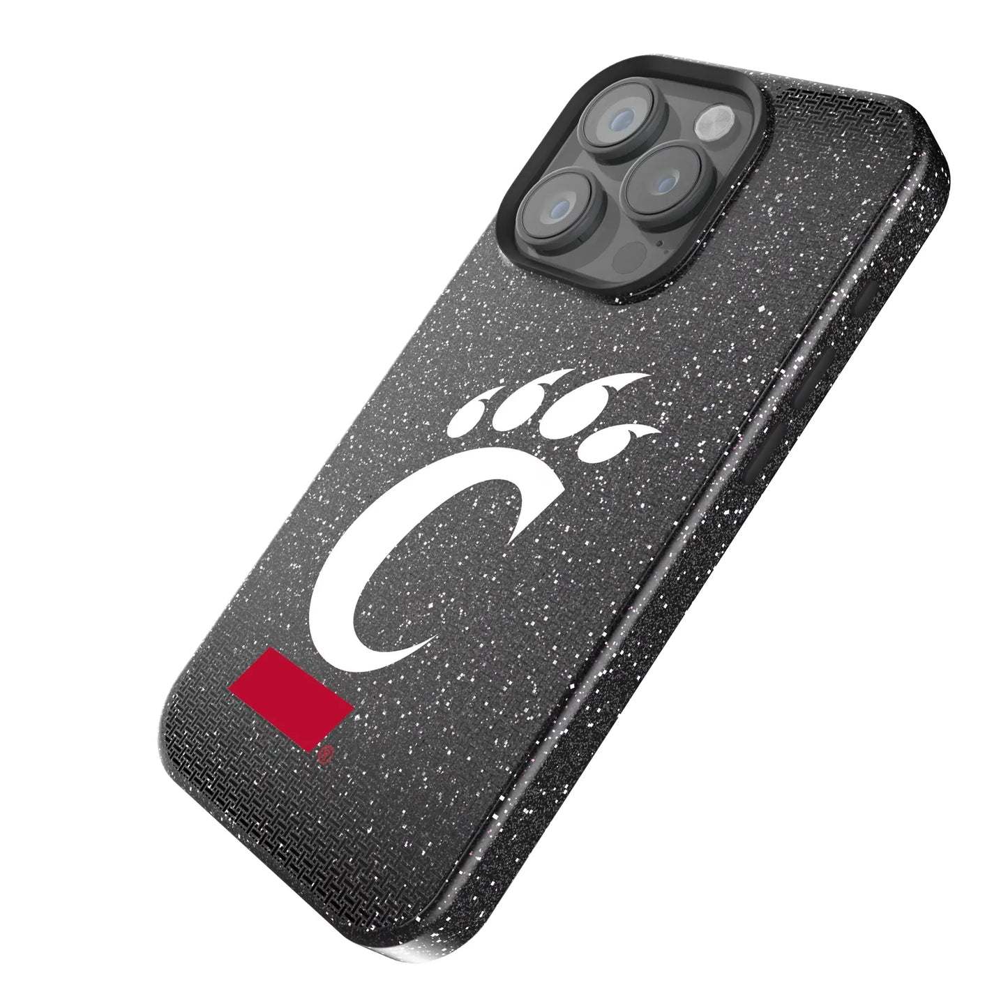 University of Cincinnati Bearcats Linen Black Bling Phone Case for Apple iPhone