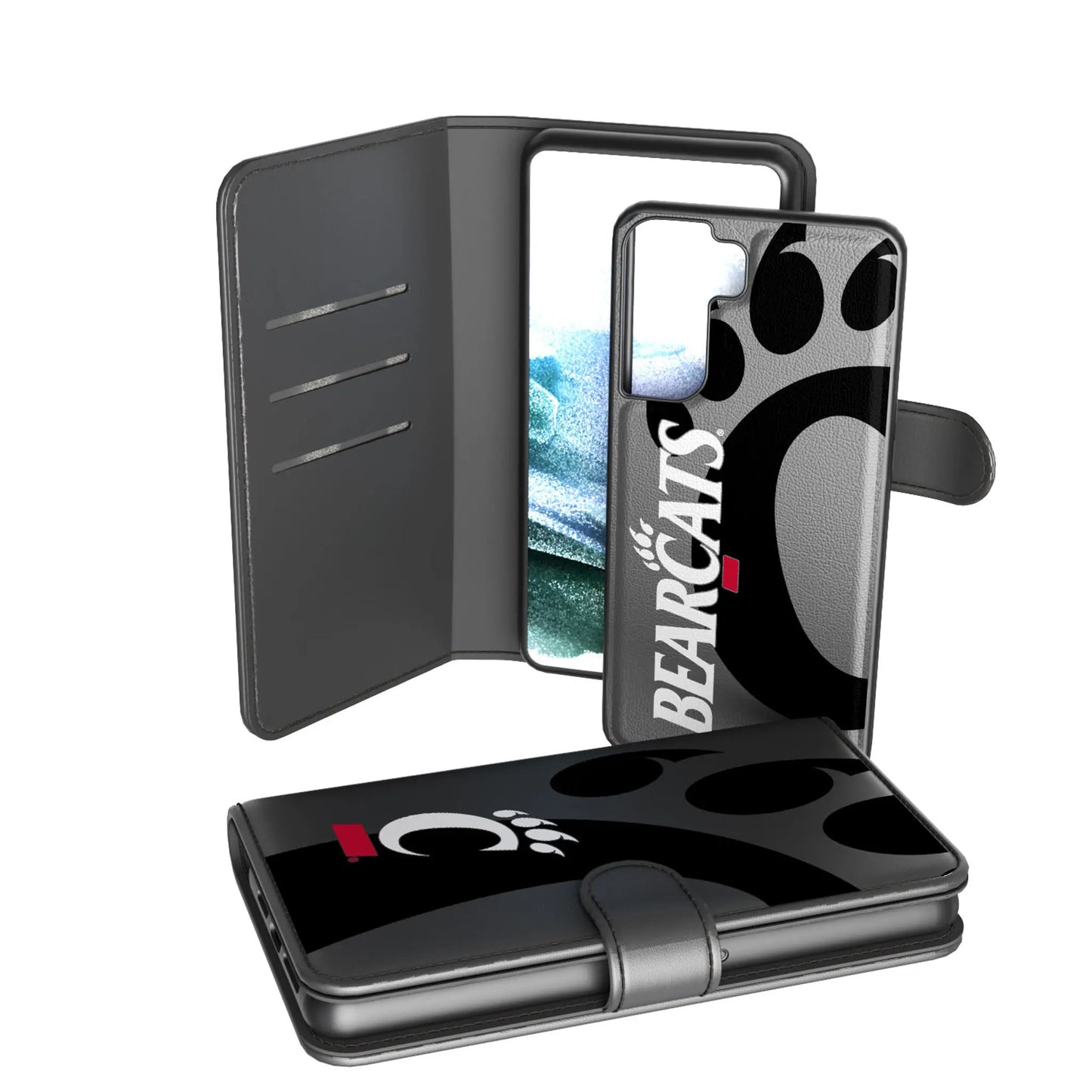 University of Cincinnati Bearcats Monocolor Tilt Wallet Phone Case for Apple iPhone