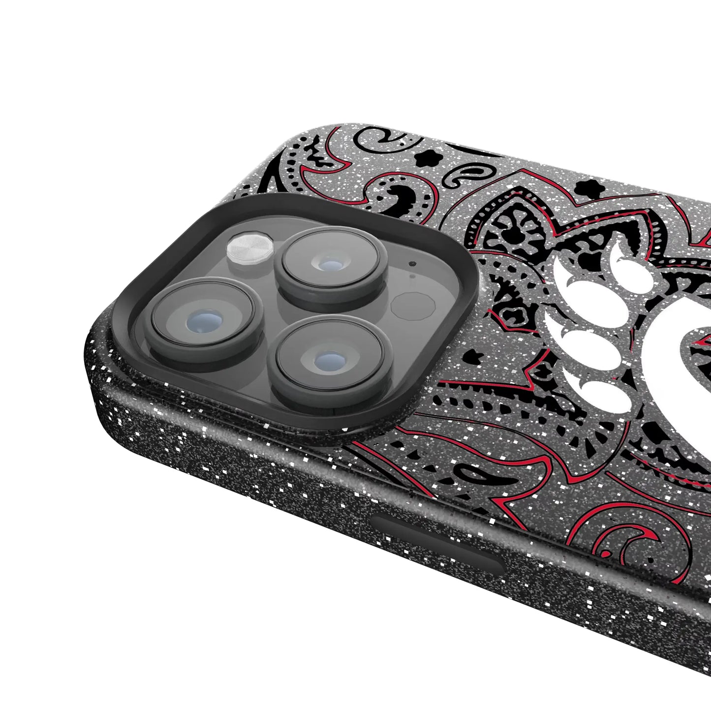 University of Cincinnati Bearcats Paisley Black Bling Phone Case for Apple iPhone