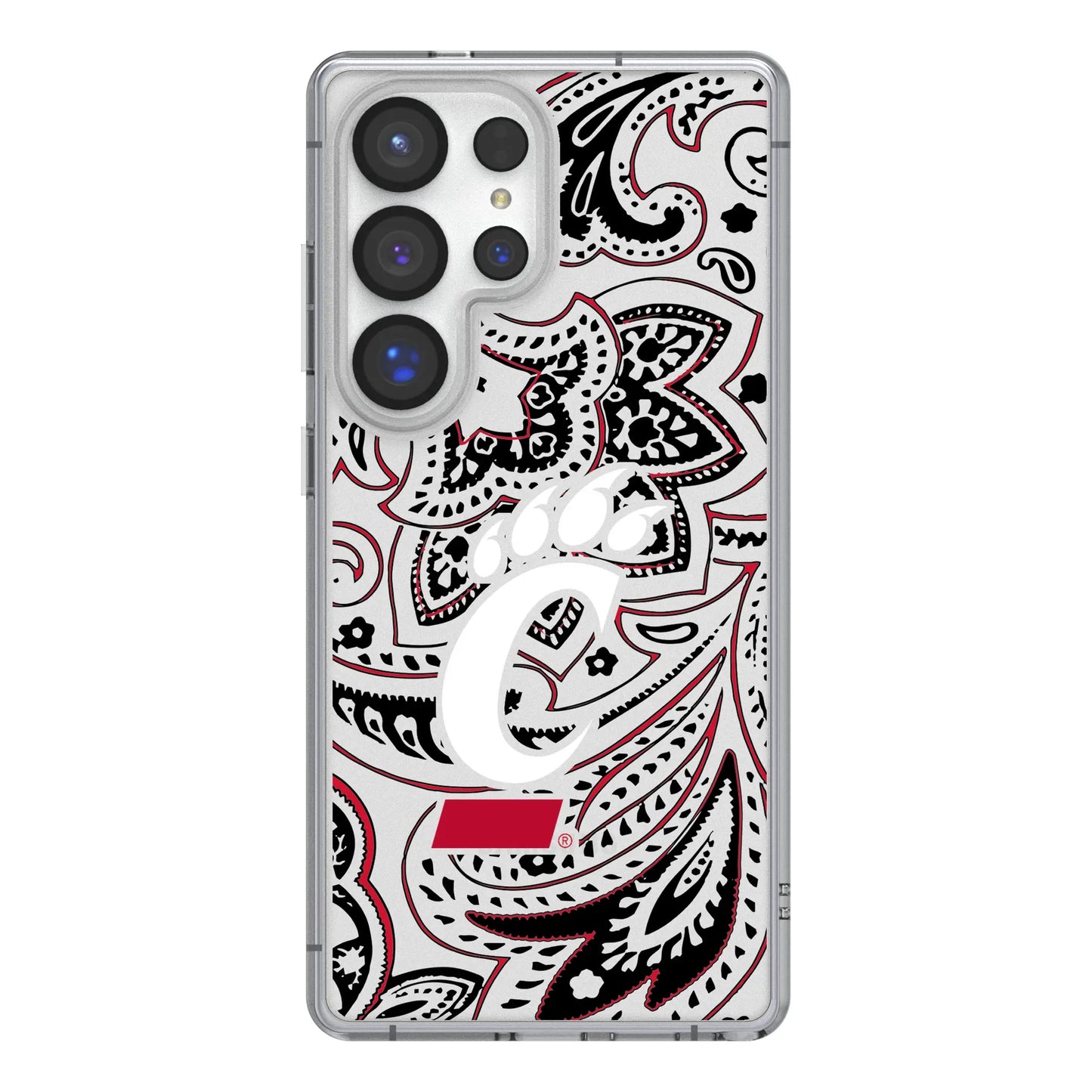 University of Cincinnati Bearcats Paisley Clear Phone Case for Samsung Galaxy