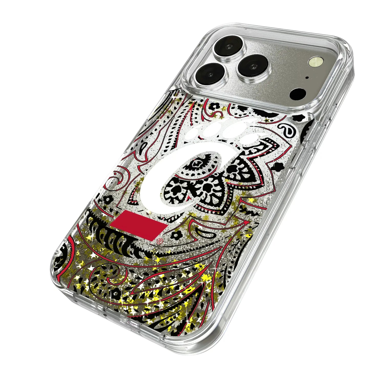 University of Cincinnati Bearcats Paisley Glitter Phone Case for Apple iPhone