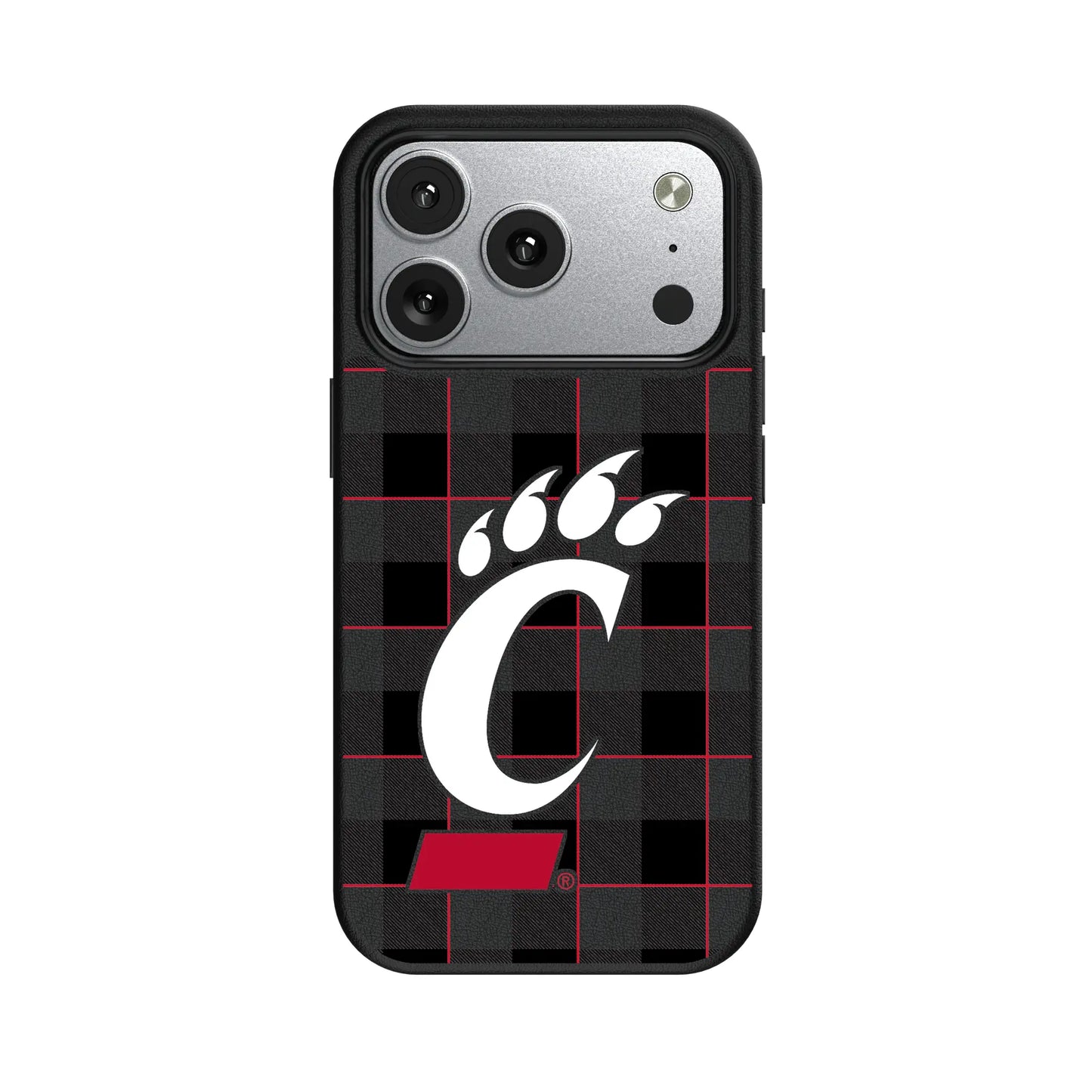 University of Cincinnati Bearcats Plaid MagSafe Compatible Phone Case for Apple iPhone