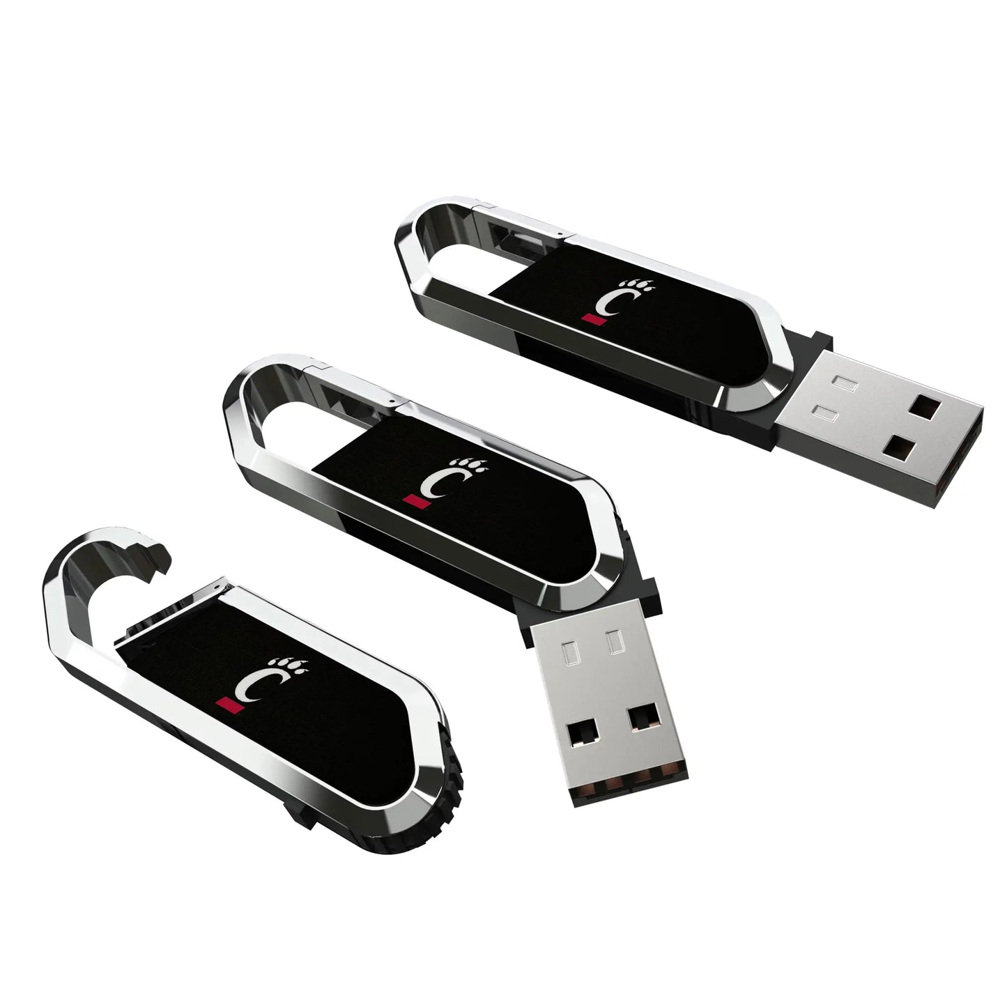 University of Cincinnati Bearcats Solid USB 64GB Clip Style Flash Drive