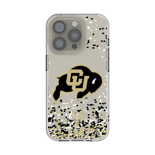 University of Colorado Buffaloes Confetti Clear Phone Case for Apple iPhone