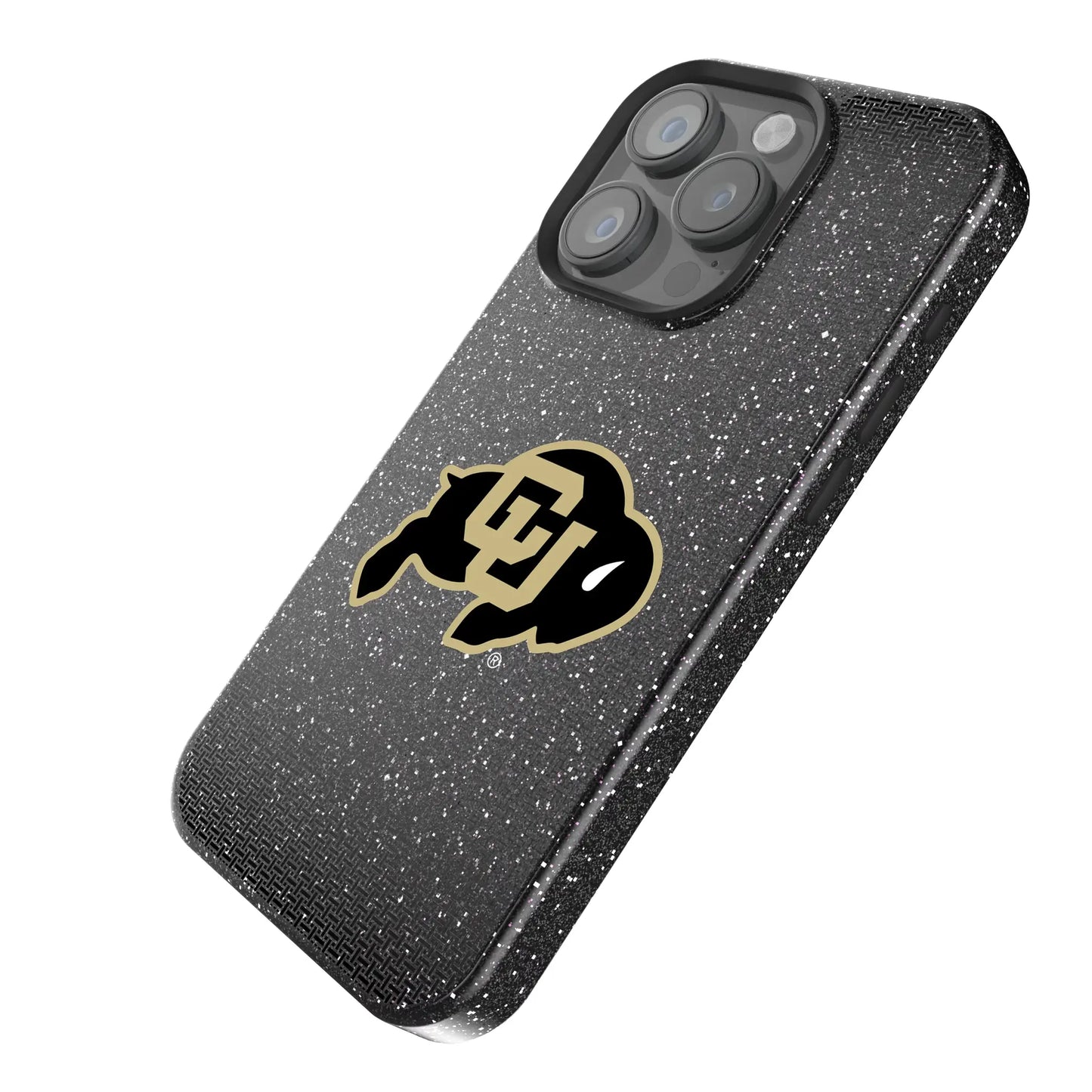 University of Colorado Buffaloes Linen Black Bling Phone Case for Apple iPhone