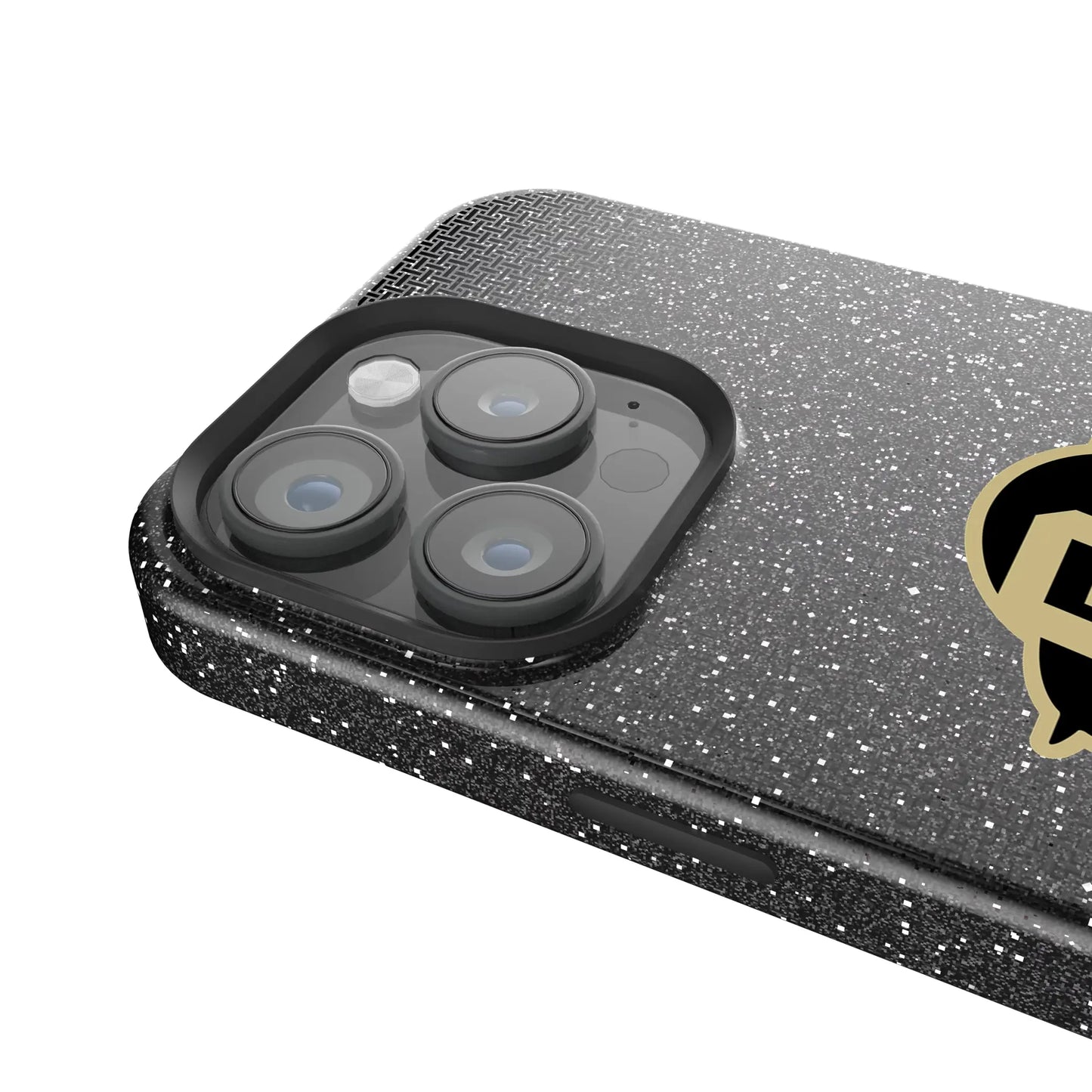 University of Colorado Buffaloes Linen Black Bling Phone Case for Apple iPhone