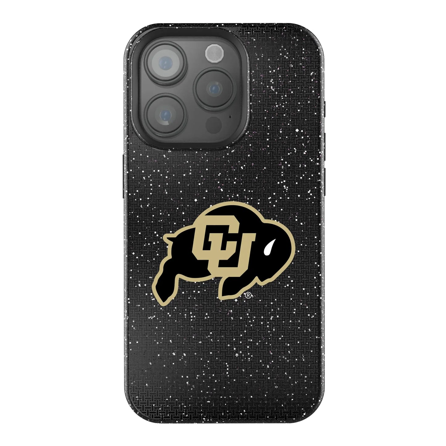 University of Colorado Buffaloes Linen Black Bling Phone Case for Apple iPhone