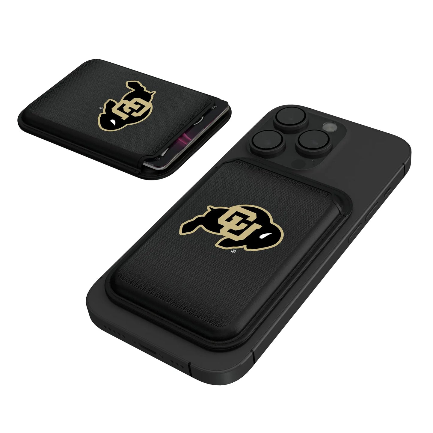 University of Colorado Buffaloes Linen Black Magnetic Credit Card Wallet