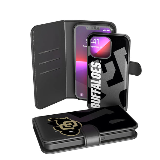 University of Colorado Buffaloes Monocolor Tilt Wallet Phone Case for Apple iPhone