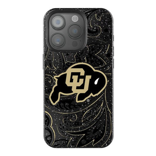 University of Colorado Buffaloes Paisley Black Bling Phone Case for Apple iPhone