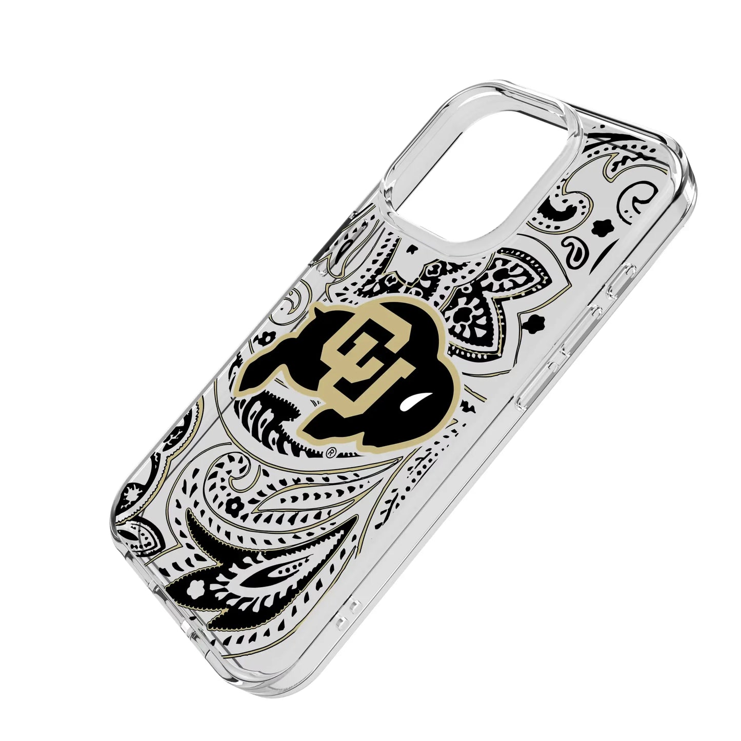 University of Colorado Buffaloes Paisley Clear Phone Case for Apple iPhone