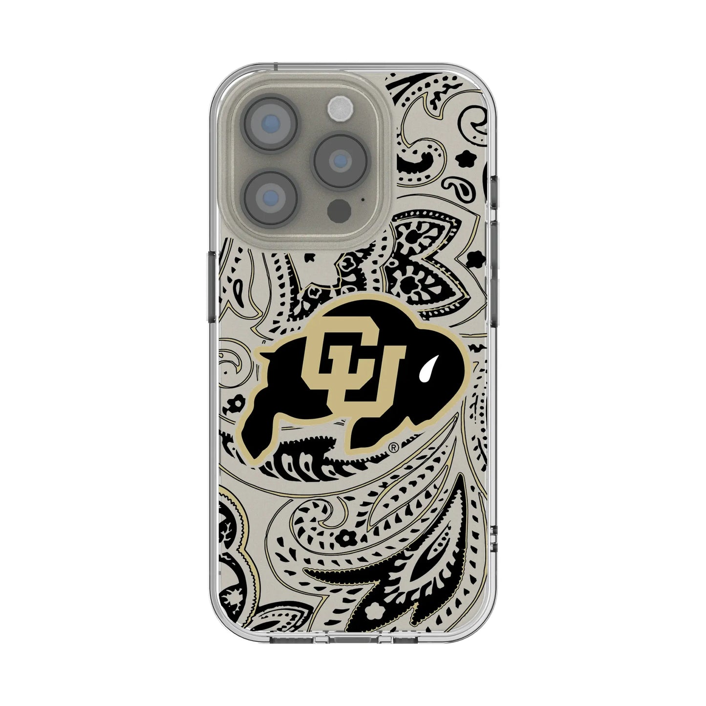 University of Colorado Buffaloes Paisley Clear Phone Case for Apple iPhone