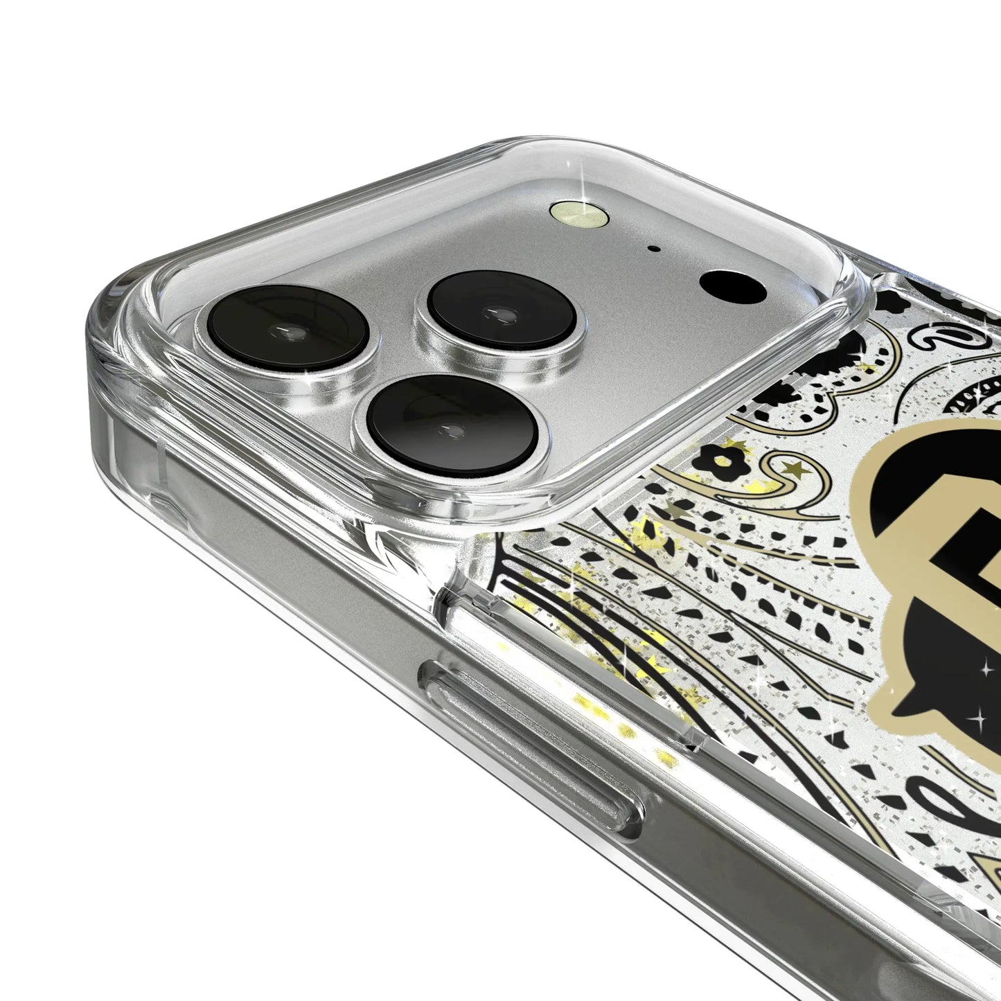 University of Colorado Buffaloes Paisley Glitter Phone Case for Apple iPhone