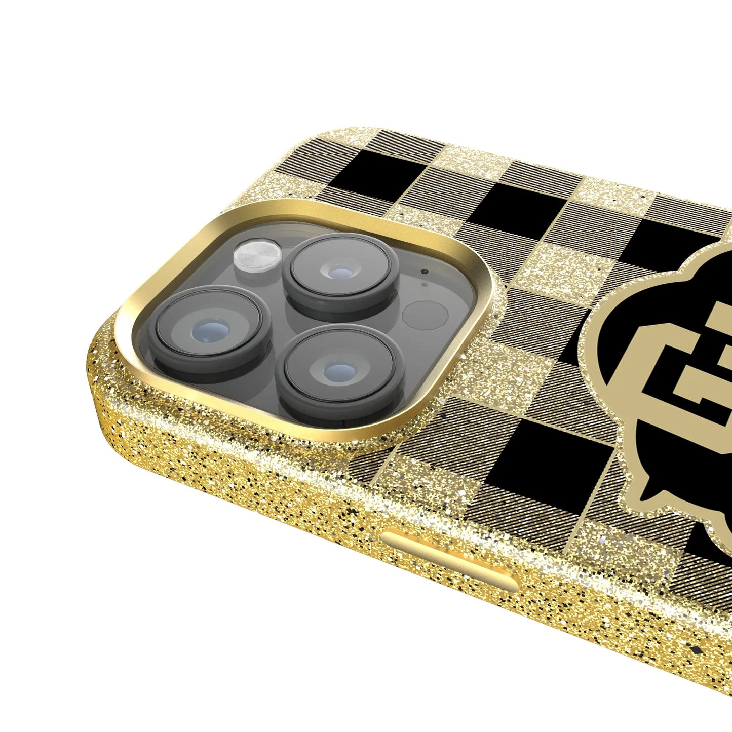 University of Colorado Buffaloes Plaid Bling Phone Case for Apple iPhone