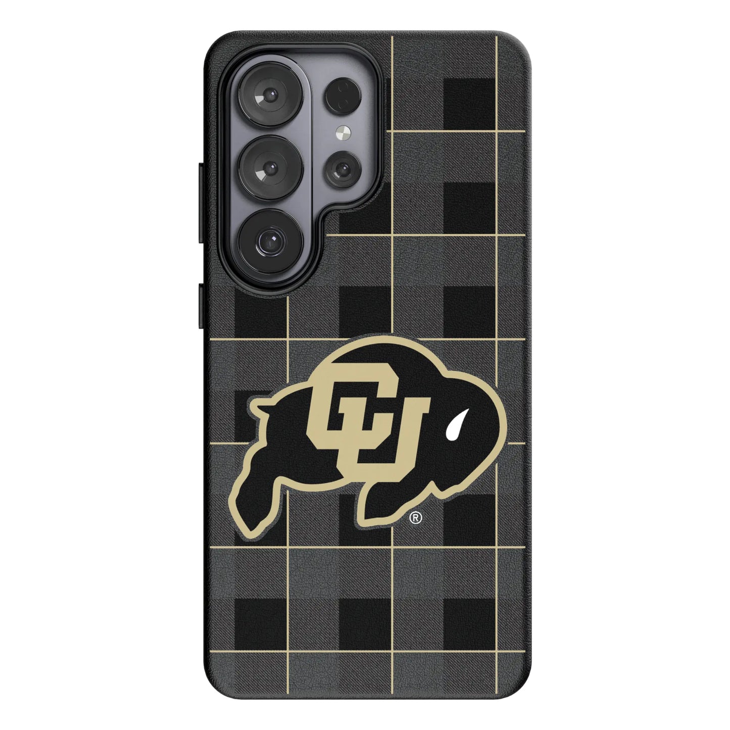 University of Colorado Buffaloes Plaid MagSafe Compatible Phone Case for Samsung Galaxy