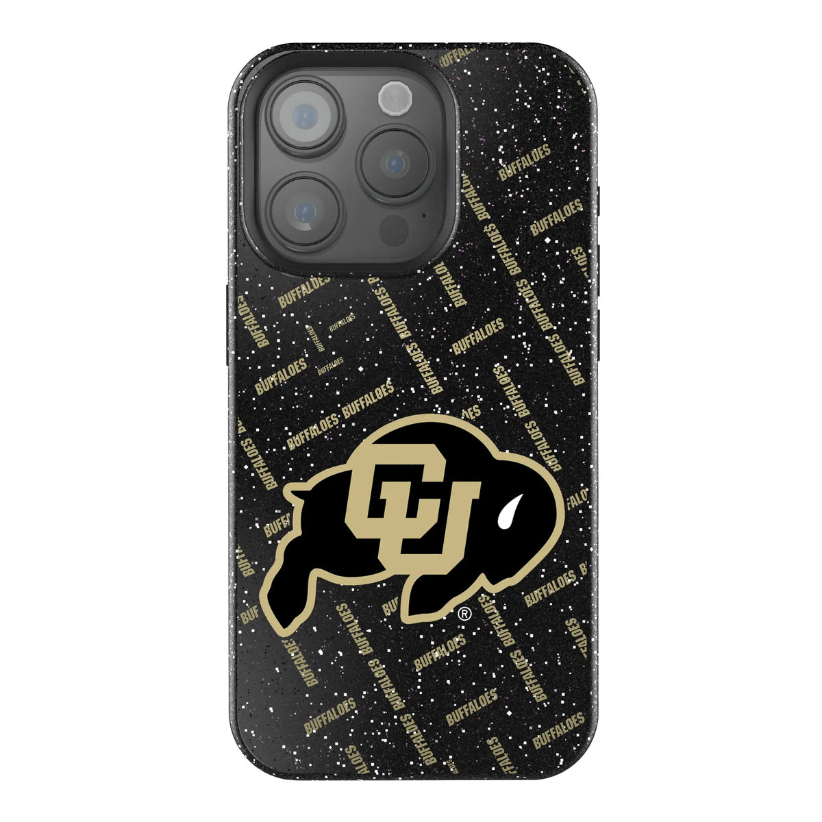 University of Colorado Buffaloes Quadtile Black Bling Phone Case for Apple iPhone