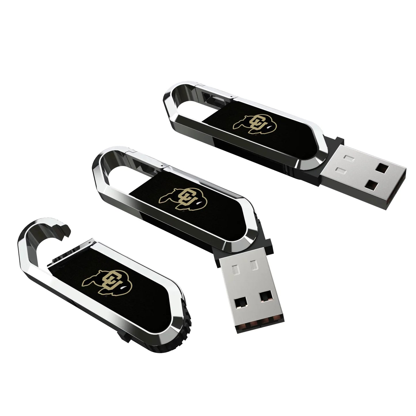 University of Colorado Buffaloes Solid USB 64GB Clip Style Flash Drive