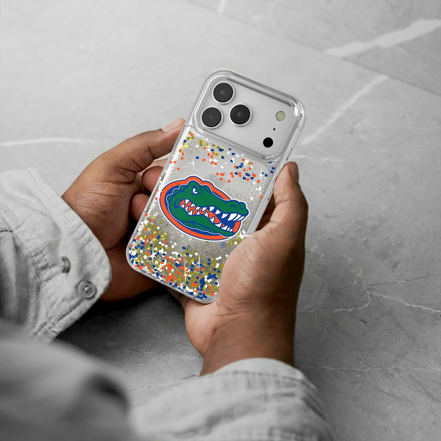 University of Florida Gators Confetti Glitter Phone Case for Apple iPhone