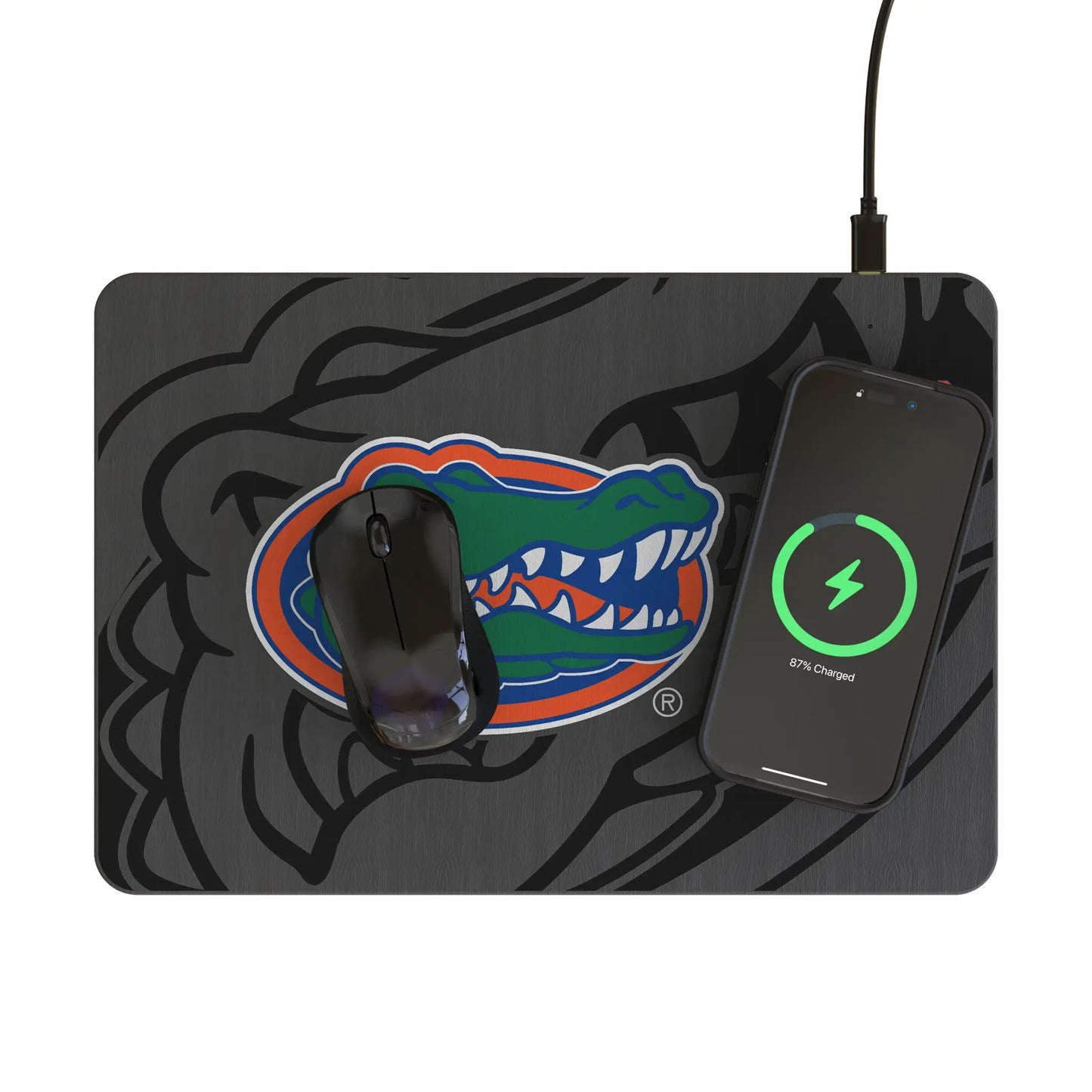 University of Florida Gators Monocolor Tilt 15-Watt Wireless Charger and Mouse Pad