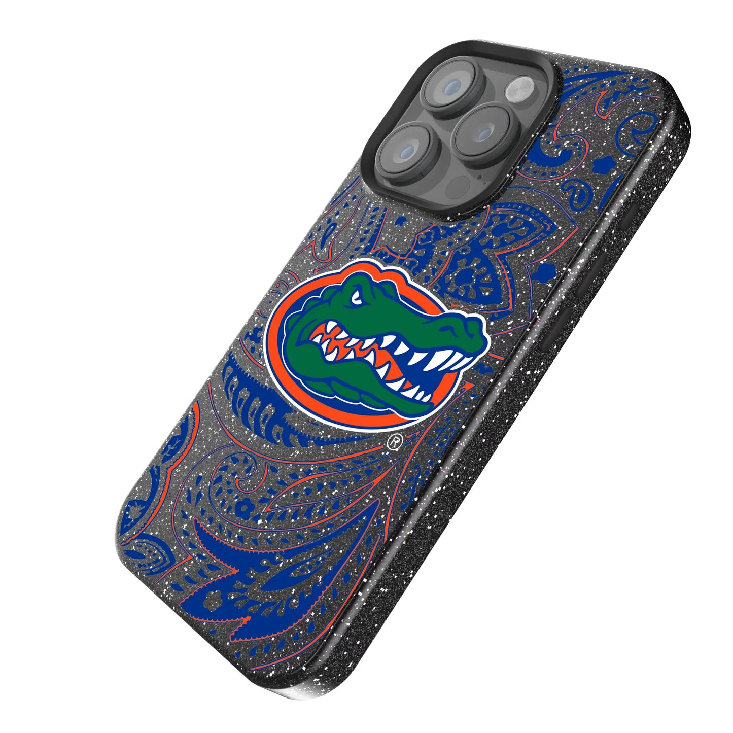 University of Florida Gators Paisley Black Bling Phone Case for Apple iPhone