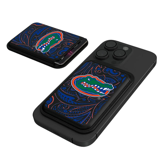 University of Florida Gators Paisley Black Magnetic Credit Card Wallet