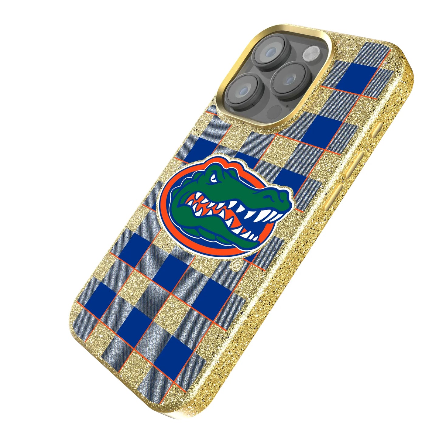 University of Florida Gators Plaid Bling Phone Case for Apple iPhone