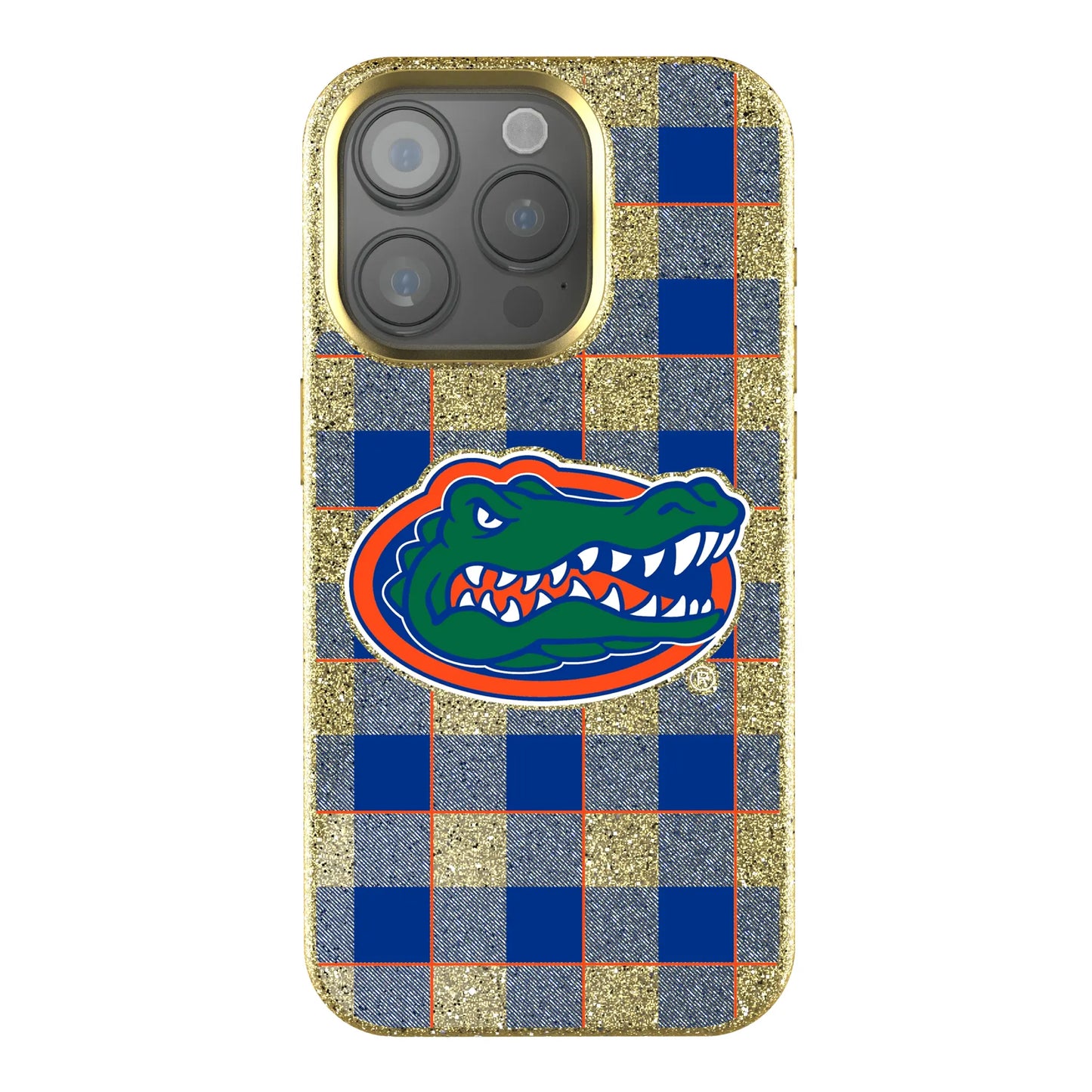 University of Florida Gators Plaid Bling Phone Case for Apple iPhone