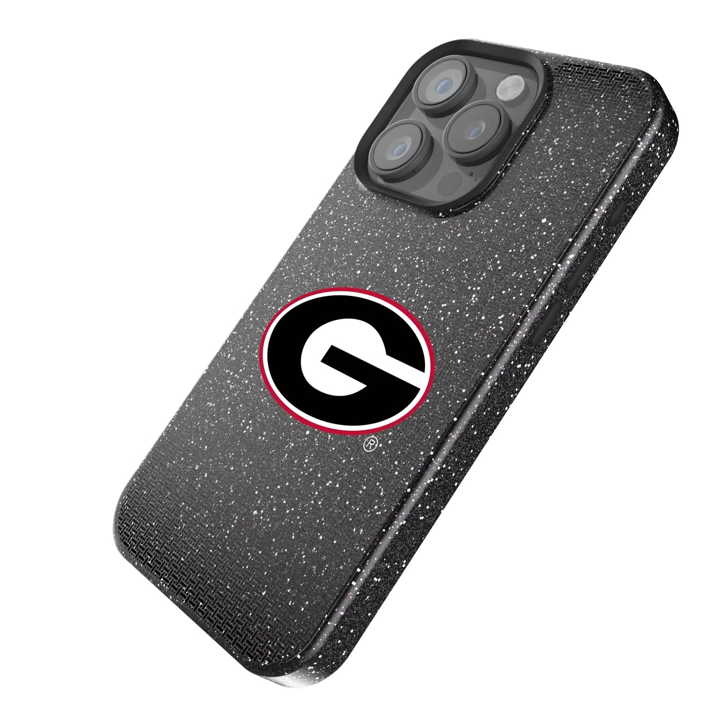 University of Georgia Bulldogs Linen Black Bling Phone Case for Apple iPhone