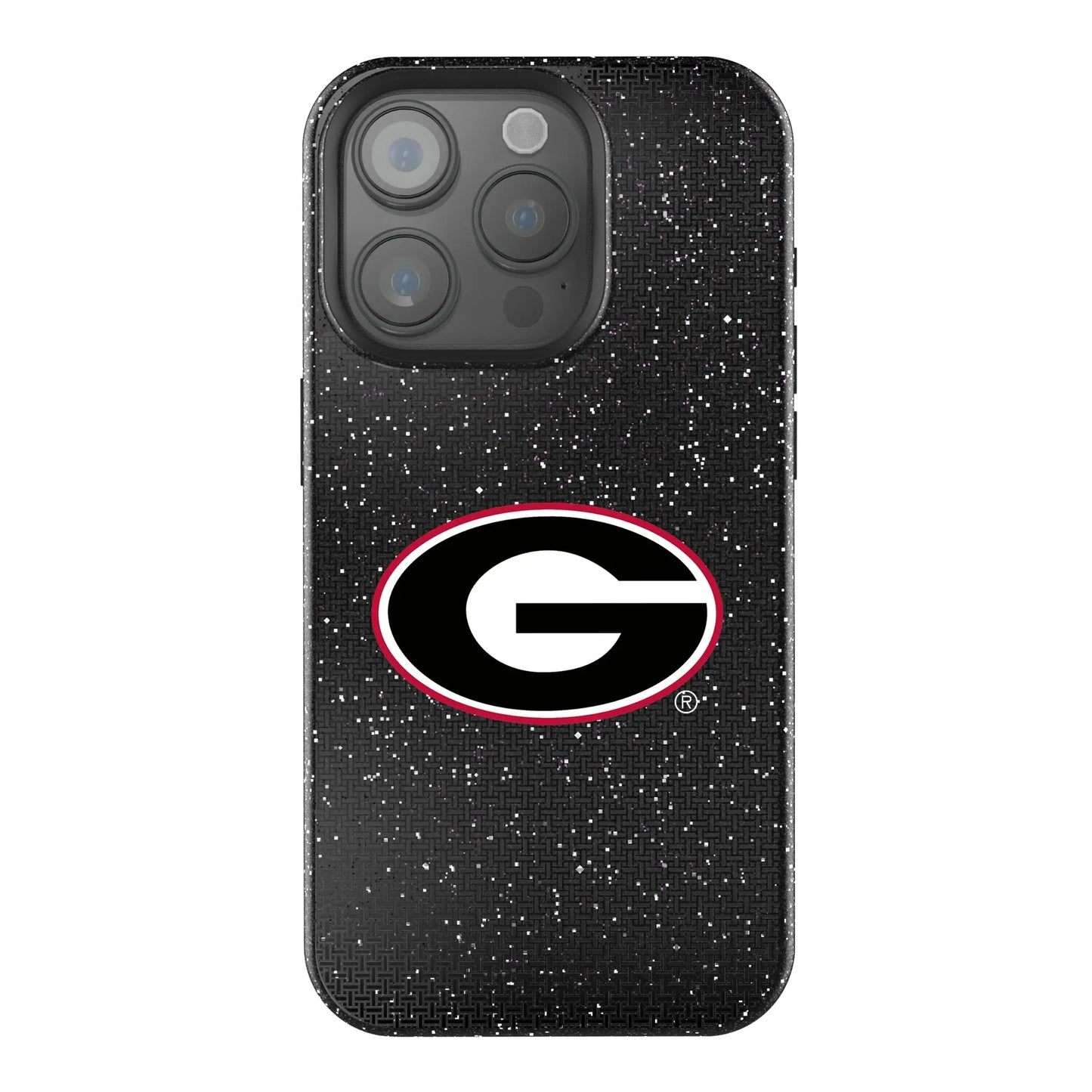 University of Georgia Bulldogs Linen Black Bling Phone Case for Apple iPhone