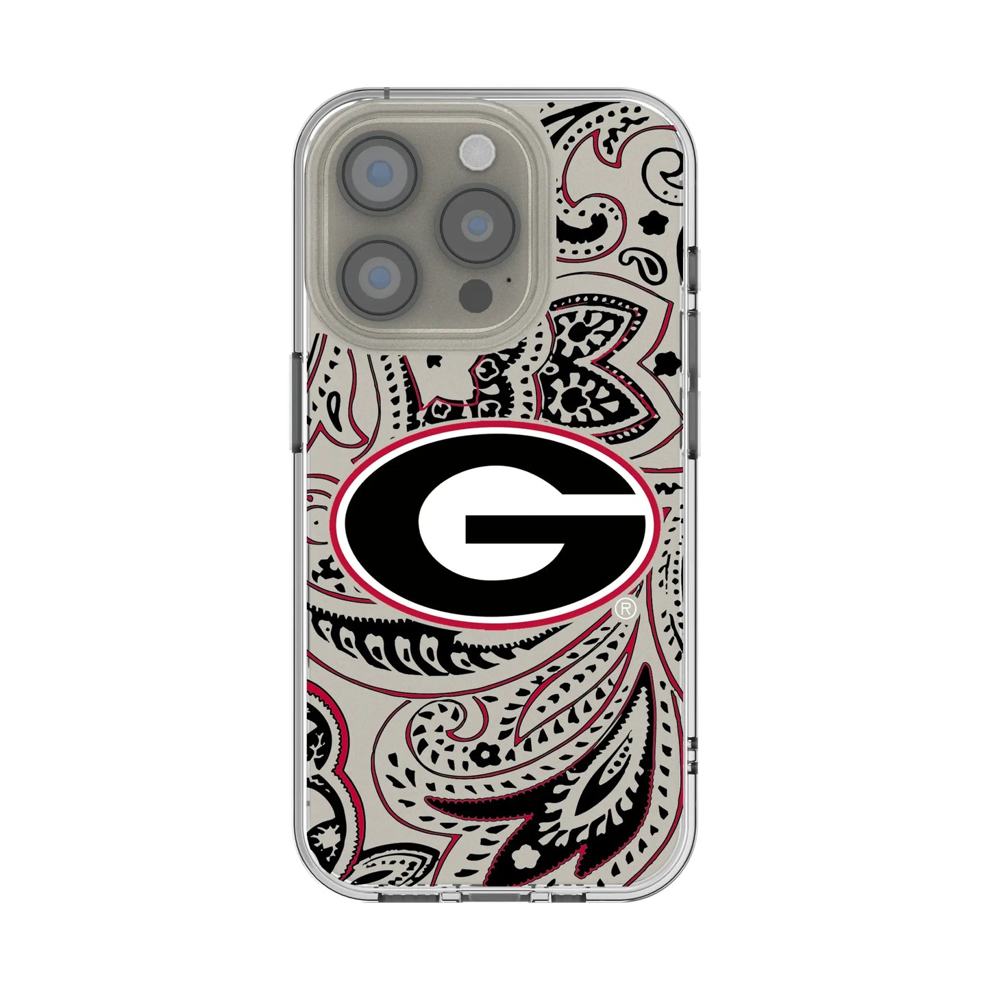 University of Georgia Bulldogs Paisley Clear Phone Case for Apple iPhone