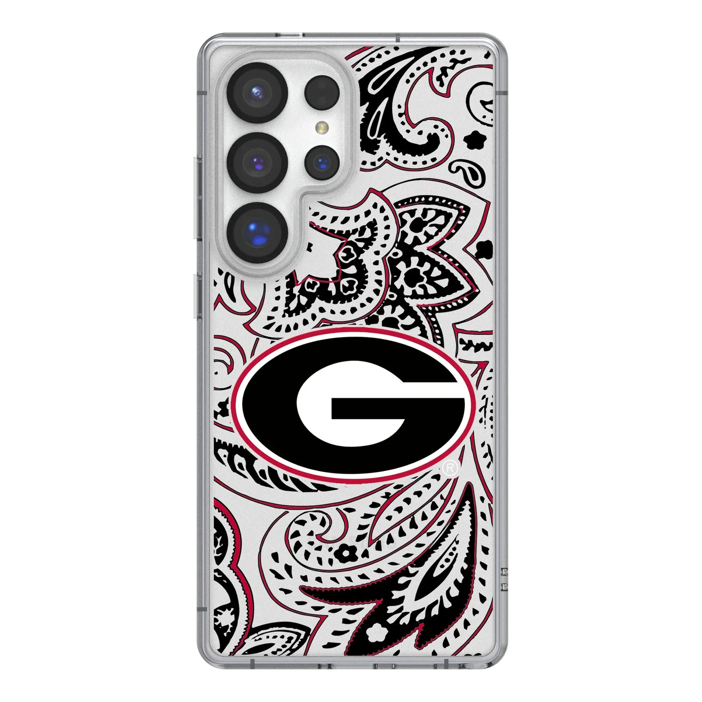 University of Georgia Bulldogs Paisley Clear Phone Case for Samsung Galaxy