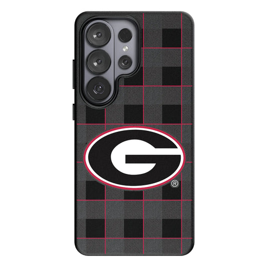 University of Georgia Bulldogs Plaid MagSafe Compatible Phone Case for Samsung Galaxy