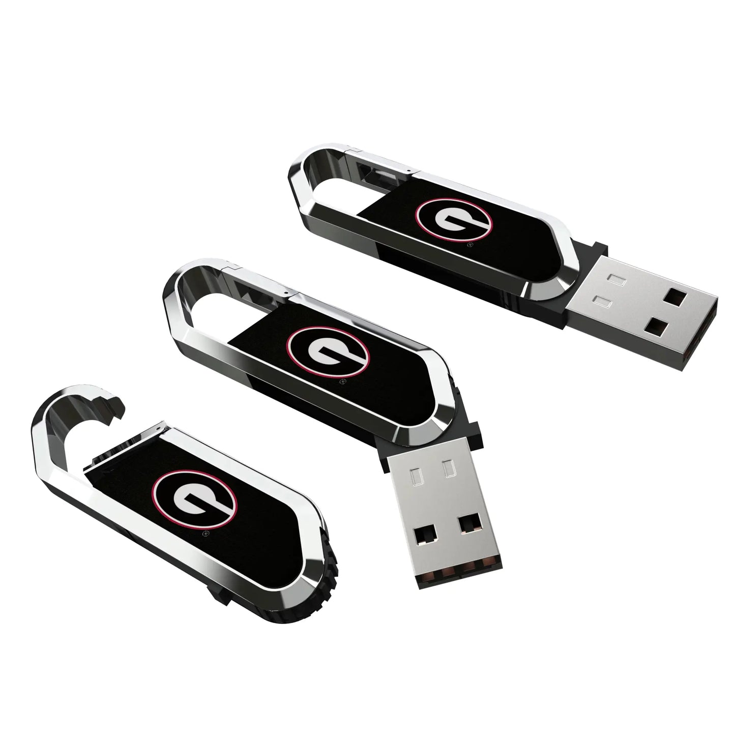 University of Georgia Bulldogs Solid USB 64GB Clip Style Flash Drive
