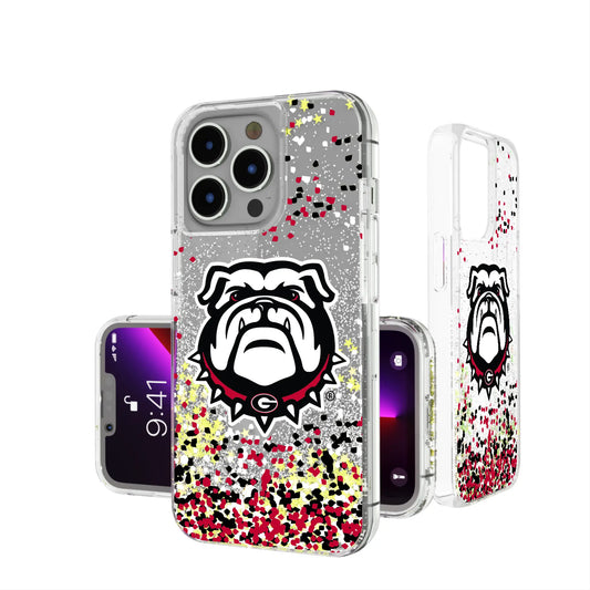 University of Georgia Bulldogs Uga Confetti Glitter Phone Case for Apple iPhone