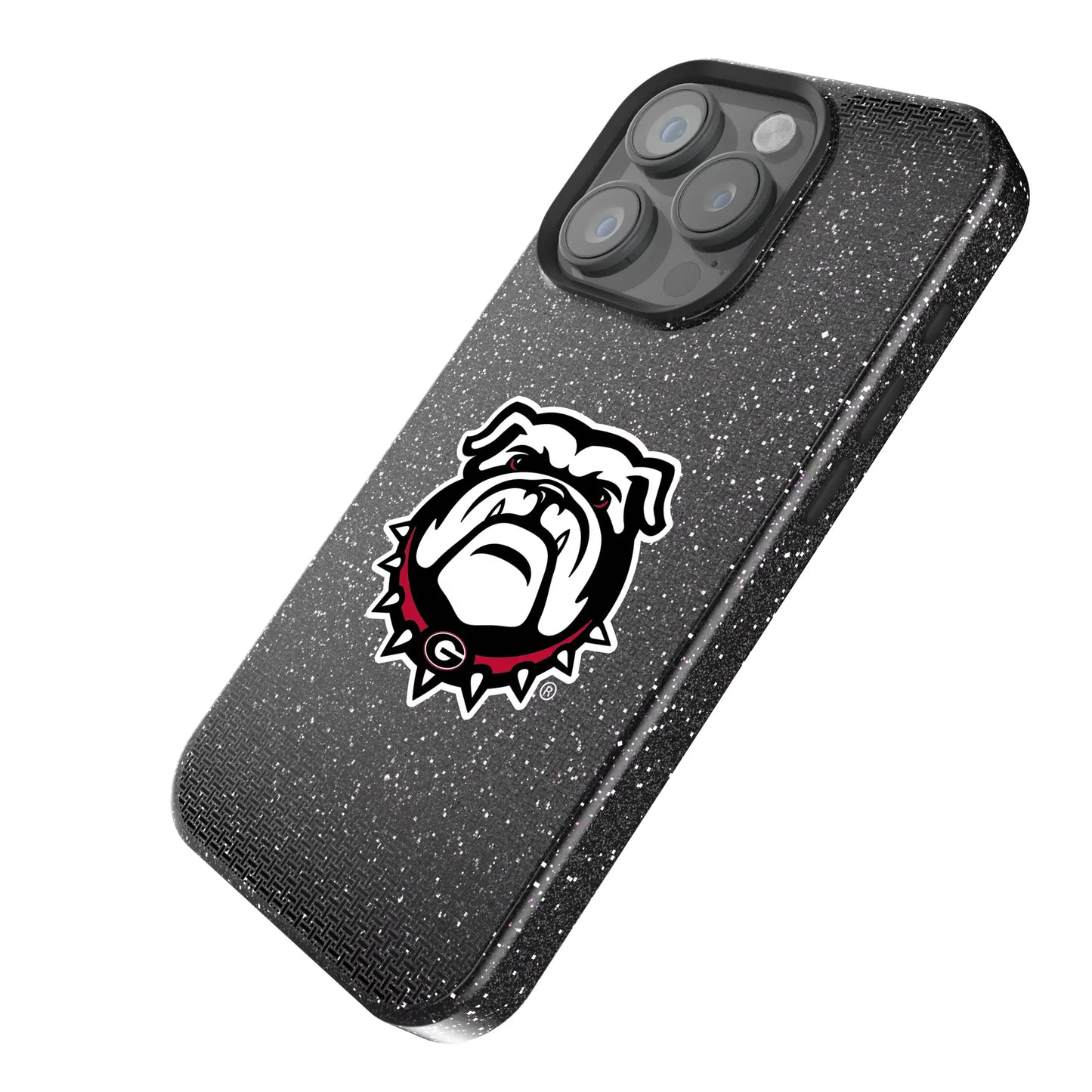 University of Georgia Bulldogs Uga Linen Black Bling Phone Case for Apple iPhone