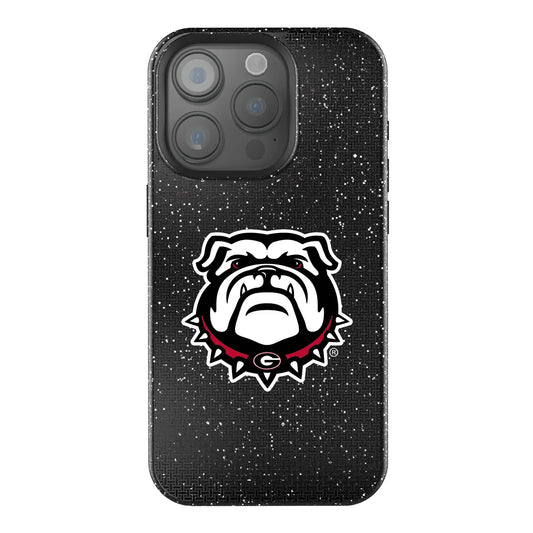 University of Georgia Bulldogs Uga Linen Black Bling Phone Case for Apple iPhone