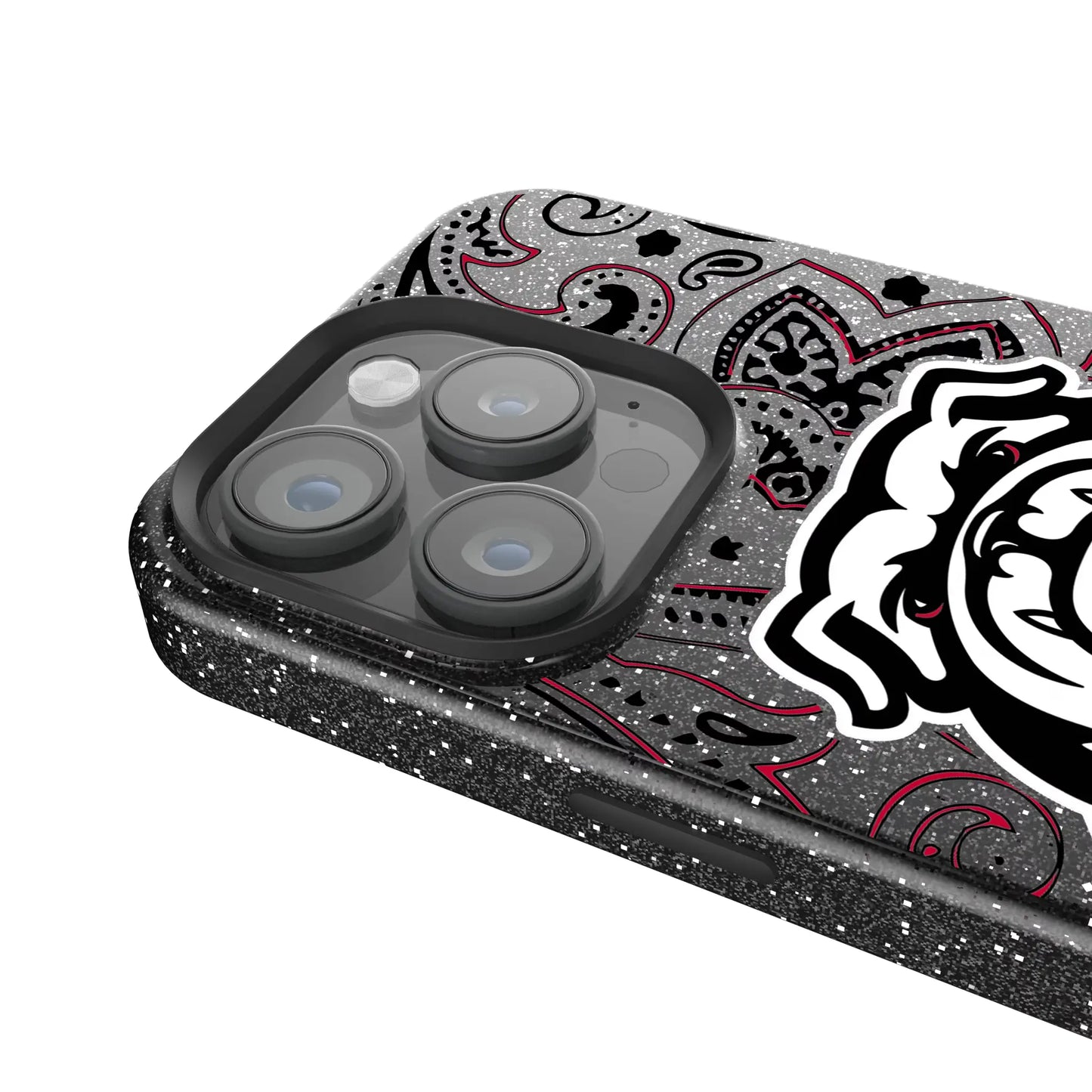 University of Georgia Bulldogs Uga Paisley Black Bling Phone Case for Apple iPhone