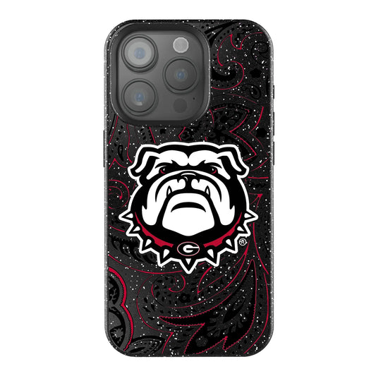 University of Georgia Bulldogs Uga Paisley Black Bling Phone Case for Apple iPhone