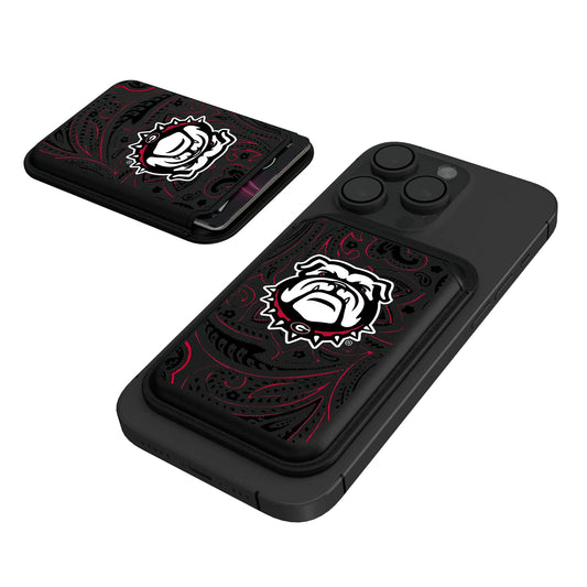 University of Georgia Bulldogs Uga Paisley Black Magnetic Credit Card Wallet