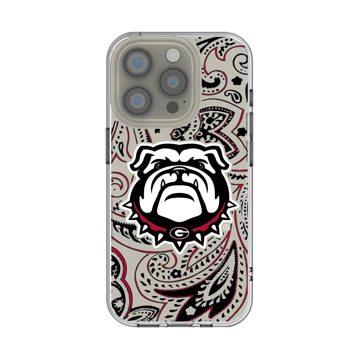 University of Georgia Bulldogs Uga Paisley Clear Phone Case for Apple iPhone