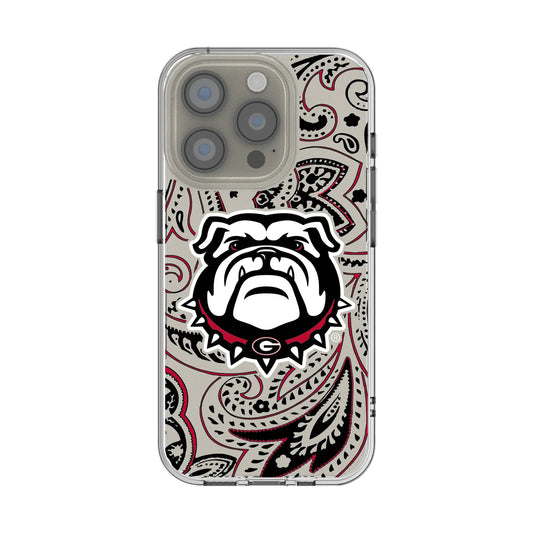 University of Georgia Bulldogs Uga Paisley Clear Phone Case for Apple iPhone