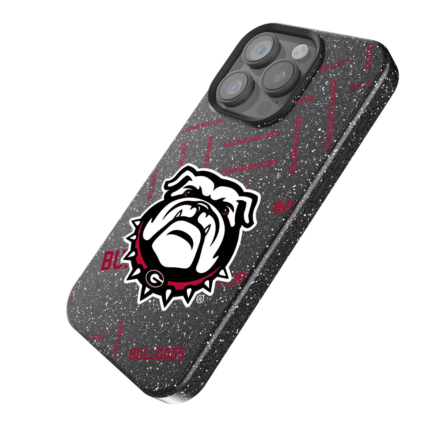 University of Georgia Bulldogs Uga Quadtile Black Bling Phone Case for Apple iPhone