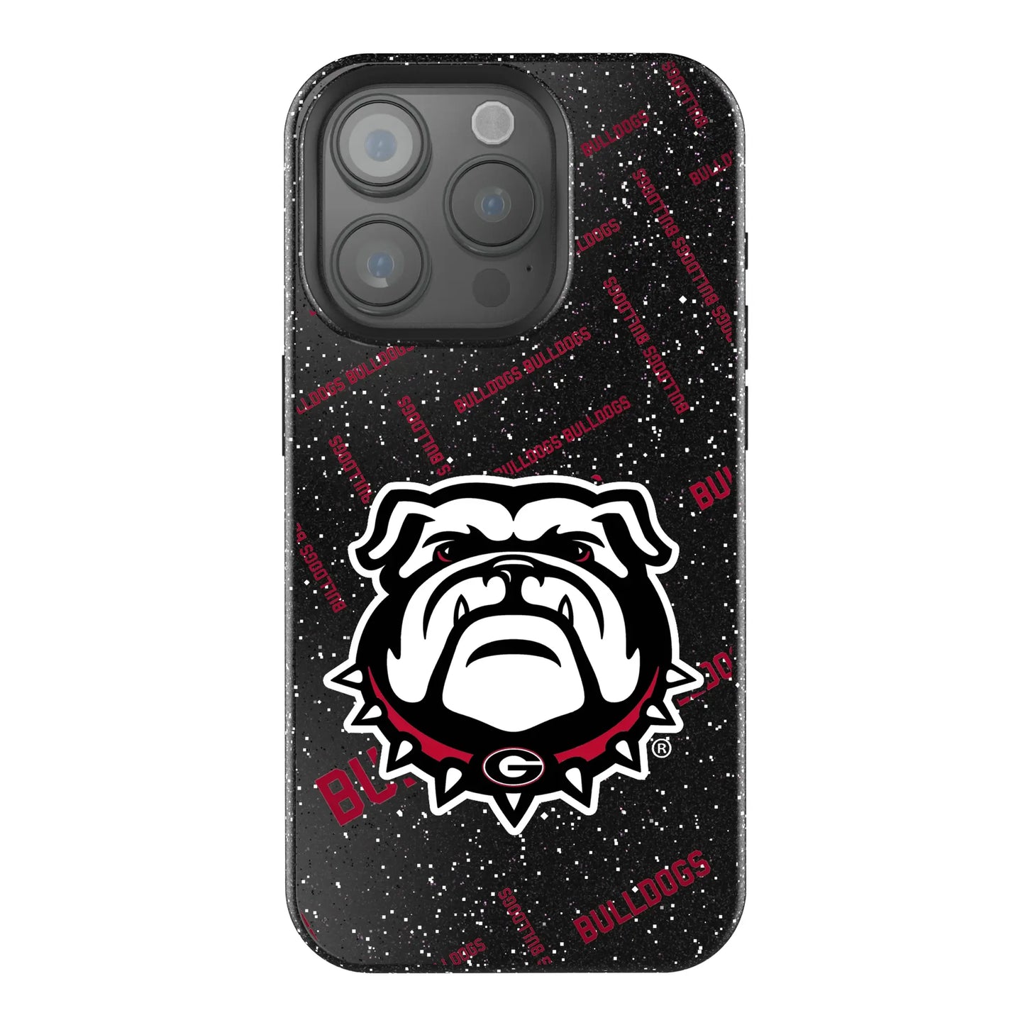 University of Georgia Bulldogs Uga Quadtile Black Bling Phone Case for Apple iPhone