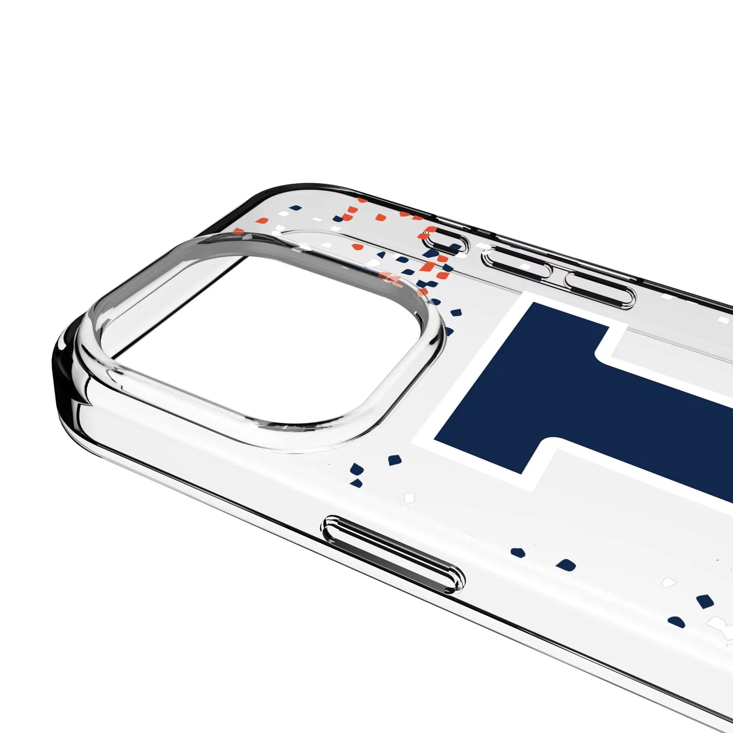University of Illinois Fighting Illini Confetti Clear Phone Case for Apple iPhone