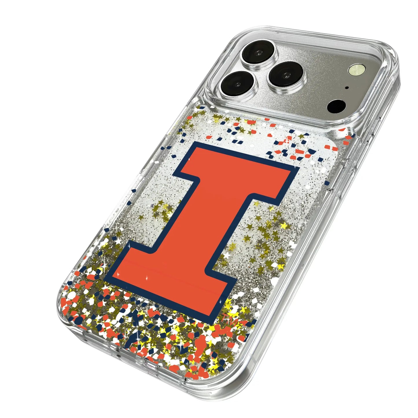 University of Illinois Fighting Illini Confetti Glitter Phone Case for Apple iPhone