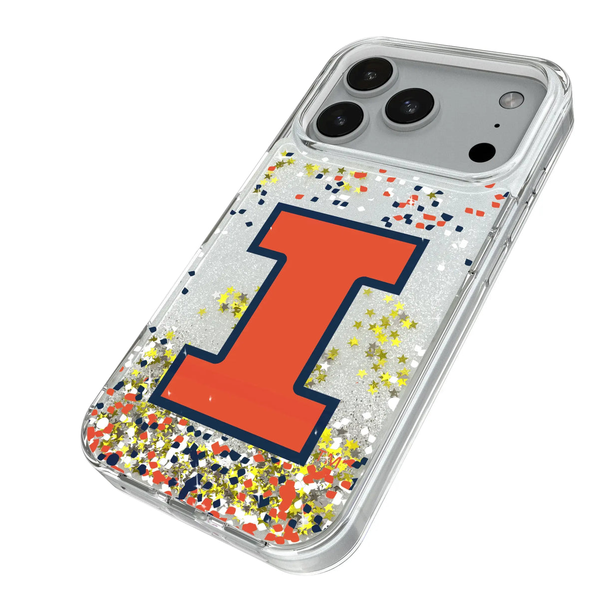 University of Illinois Fighting Illini Confetti Glitter Phone Case for Apple iPhone