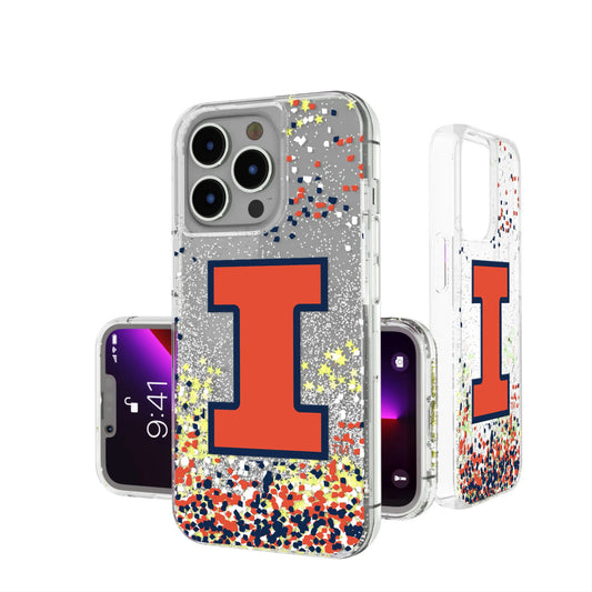 University of Illinois Fighting Illini Confetti Glitter Phone Case for Apple iPhone