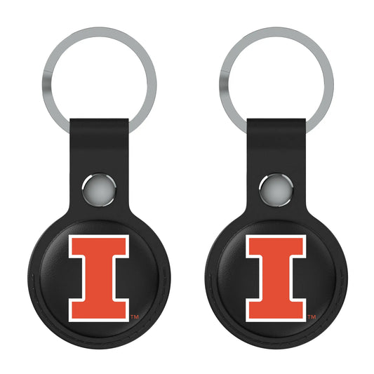 University of Illinois Fighting Illini Insignia Black Airtag Holder 2-Pack