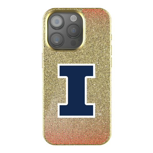 University of Illinois Fighting Illini Linen Bling Phone Case for Apple iPhone