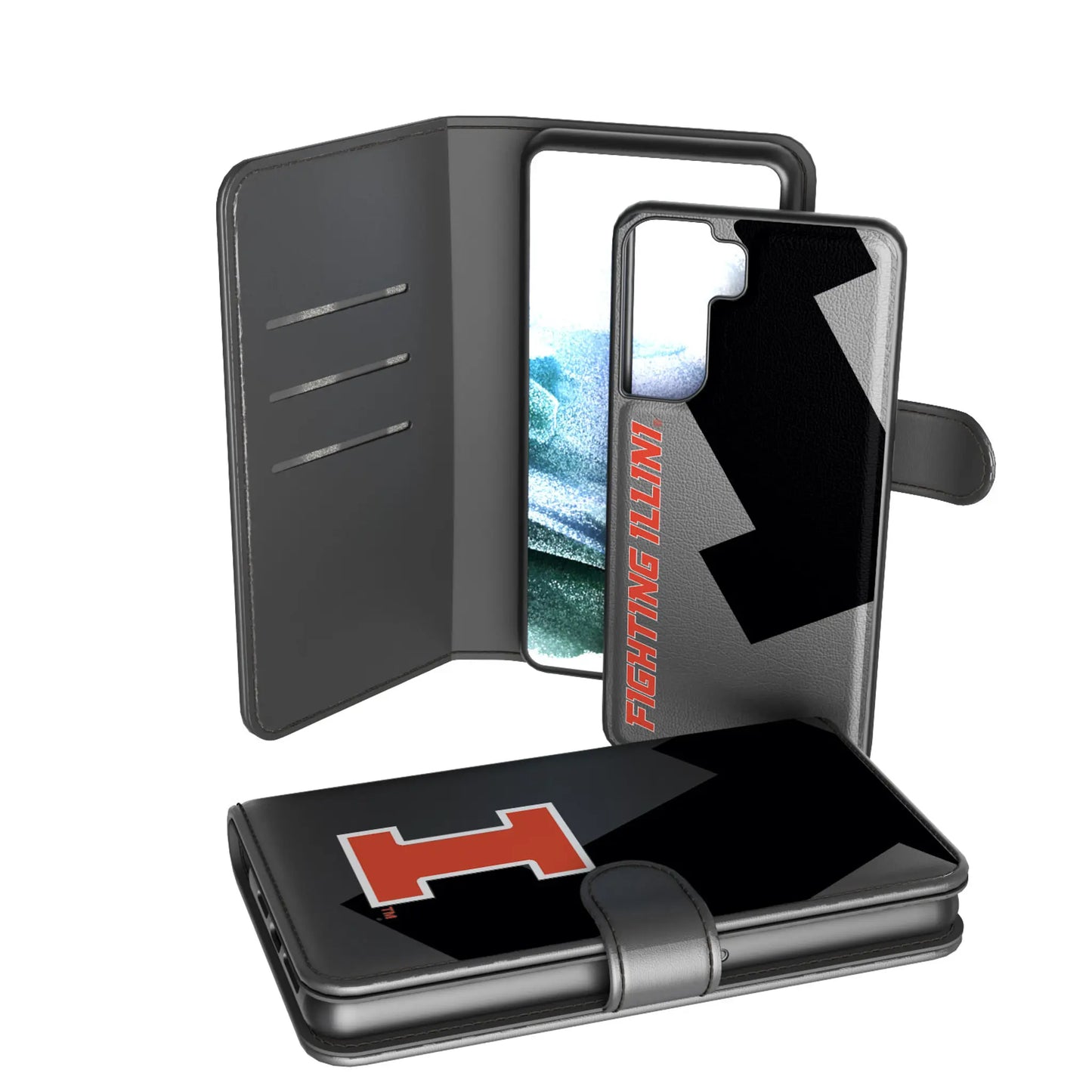 University of Illinois Fighting Illini Monocolor Tilt Wallet Phone Case for Apple iPhone